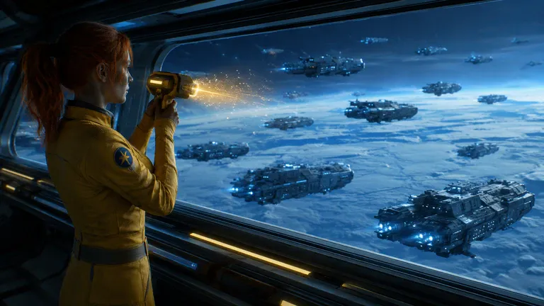 Scanning a fleet of competing ships through the bridge window — researching the market and real search volumes before any SEO work