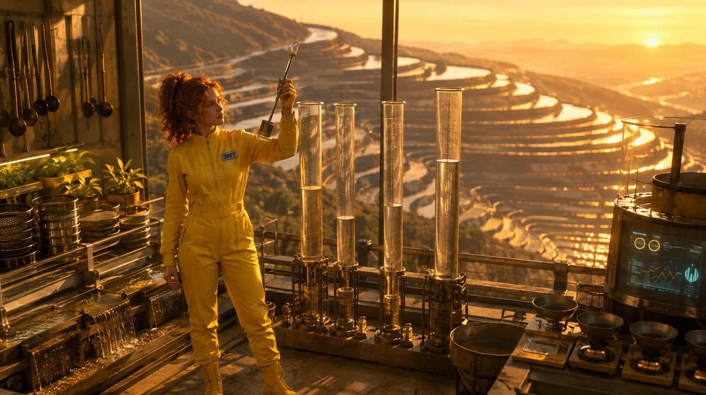 Four graduated glass columns side by side, each holding water at a clearly different height