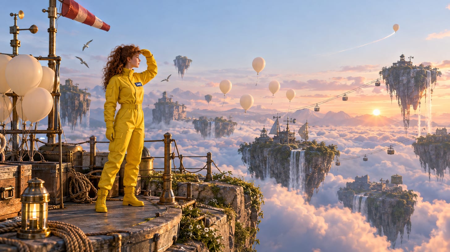Six petits ballons d’essai lâchés d’une plateforme météo : cinq retombent tout près, un seul est emporté au loin par un fort courant