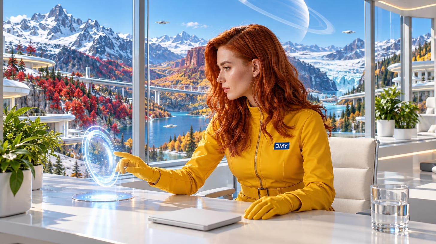 Crew member at a white desk reaches to answer an incoming call shown as a glowing ring of light